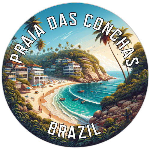 Praia das Conchas Souvenir Die Cut Flat Magnet 2-Inch