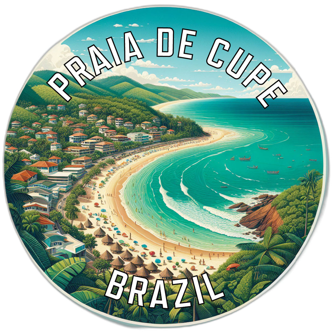 Praia de Cupe Souvenir Die Cut Flat Magnet 2-Inch