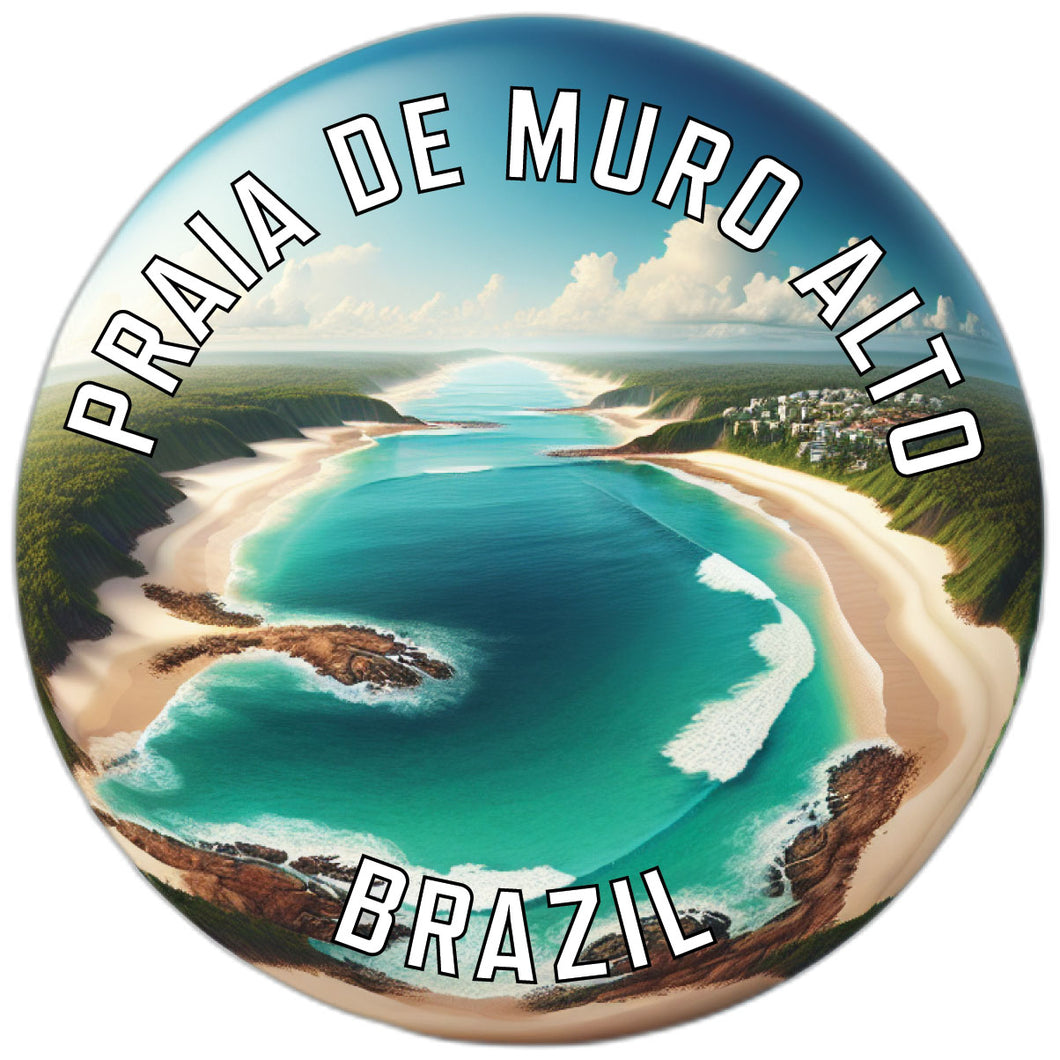 Praia de Muro Alto Souvenir Die Cut Flat Magnet 2-Inch