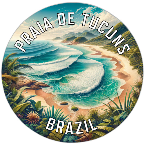 Praia de Tucuns Souvenir Die Cut Flat Magnet 6-Inch