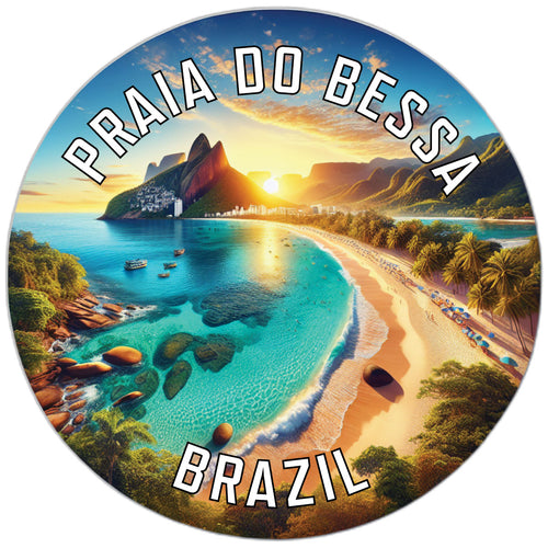 Praia do Bessa Souvenir Die Cut Flat Magnet 6-Inch