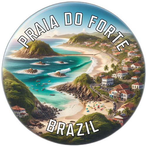 Praia do Forte Souvenir Die Cut Flat Magnet 6-Inch