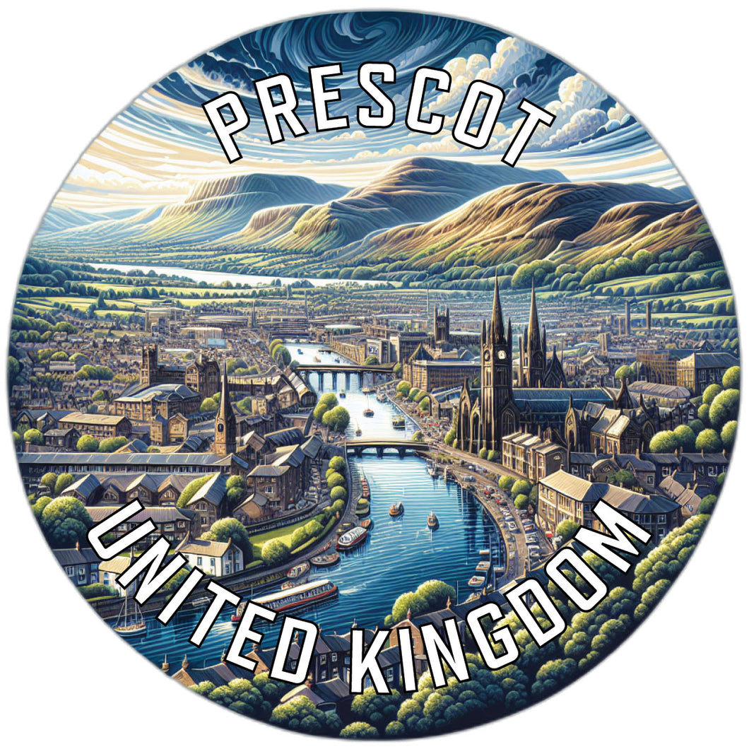 Prescot United Kingdom Souvenir Vinyl Decal Sticker 2-Inch