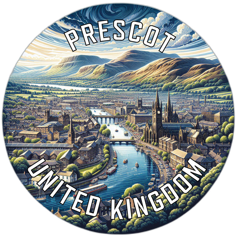 Prescot United Kingdom Souvenir Vinyl Decal Sticker 2-Inch