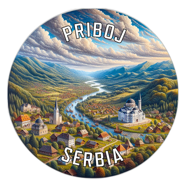 Priboj Serbia Souvenir Vinyl Decal Sticker 2-Inch