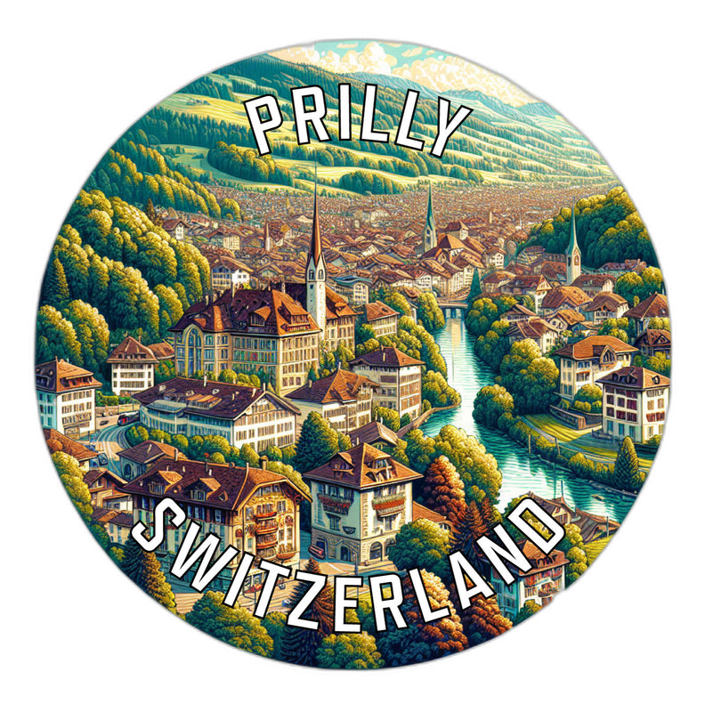 Prilly Switzerland Souvenir Vinyl Decal Sticker 2-Inch