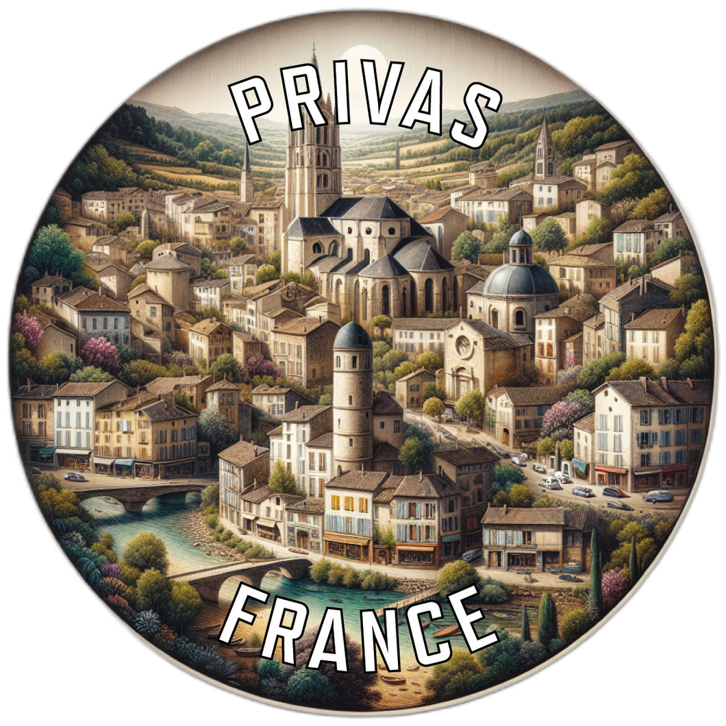 Privas France Souvenir Vinyl Decal Sticker 2-Inch