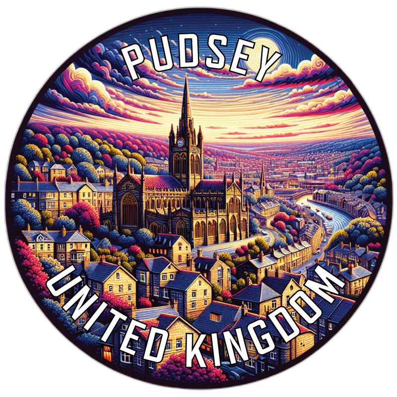 Pudsey United Kingdom Souvenir Die Cut Flat Magnet 2-Inch