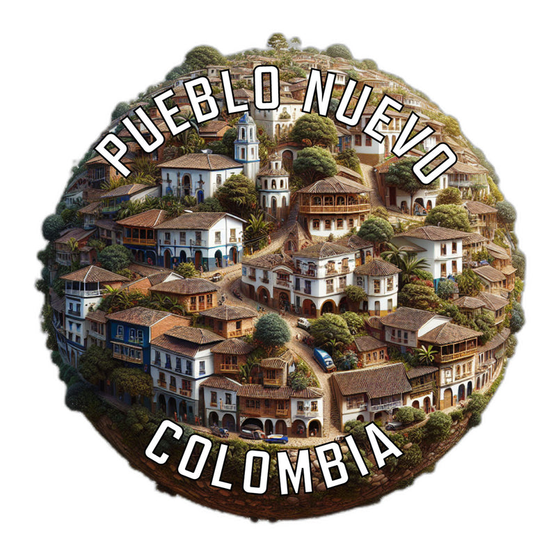 Pueblo Nuevo Colombia Souvenir Die Cut Flat Magnet 2-Inch