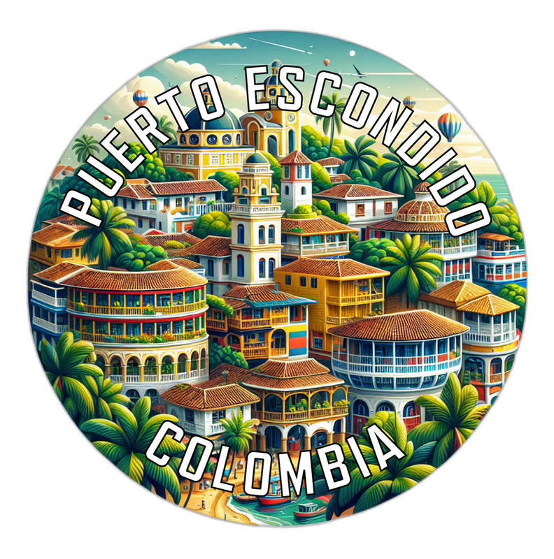 Puerto Escondido Colombia Souvenir Die Cut Flat Magnet 6-Inch