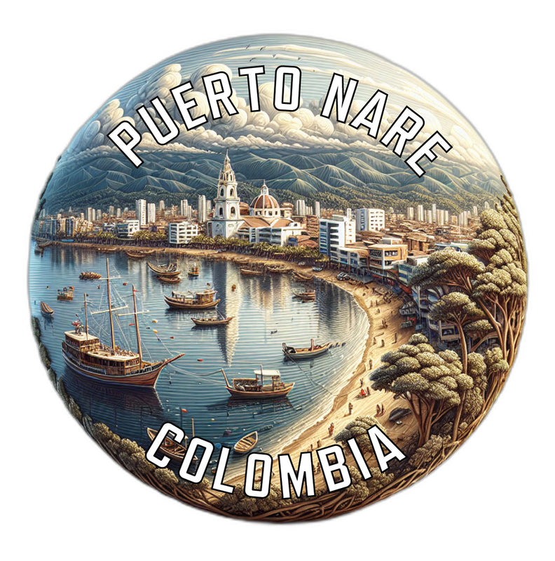 Puerto Nare Colombia Souvenir Die Cut Flat Magnet 2-Inch