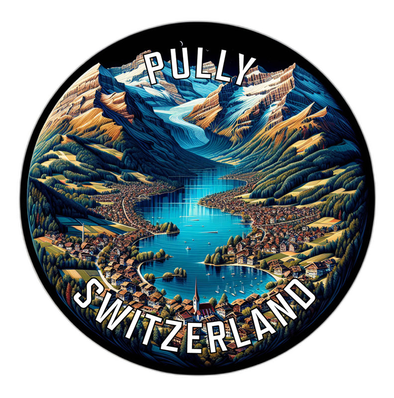 Pully Switzerland Souvenir Die Cut Flat Magnet 2-Inch