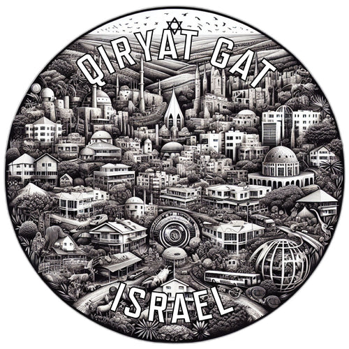 Qiryat Gat Israel Souvenir Die Cut Flat Magnet 6-Inch