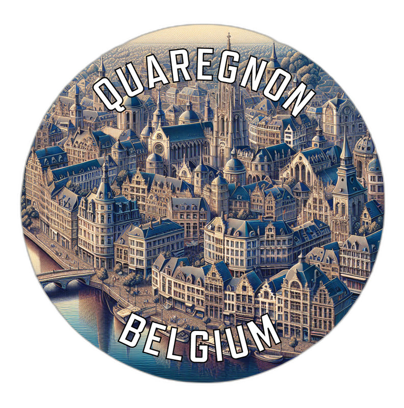 Quaregnon Belgium Souvenir Die Cut Flat Magnet 2-Inch