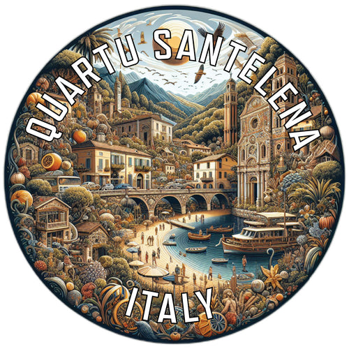 Quartu SantElena Souvenir Vinyl Decal Sticker 2-Inch