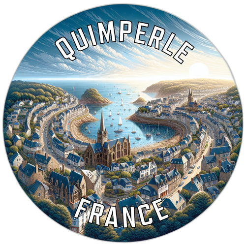 Quimperle France Souvenir Die Cut Flat Magnet 4-Inch