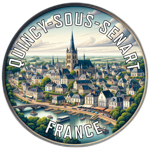 Quincy sous Senart France Souvenir Die Cut Flat Magnet 2-Inch