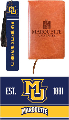 Marquette Golden Eagles Officially Licensed Reader Pack - Wooden Bookmark, Engraved Leather Journal & 5x7 Wood Sign 