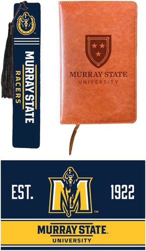 Murray State University Officially Licensed Reader Pack - Wooden Bookmark, Engraved Leather Journal & 5x7 Wood Sign 