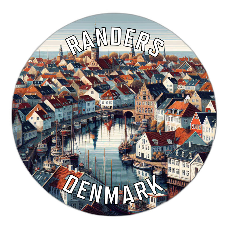 Randers Denmark Souvenir Die Cut Flat Magnet 6-Inch