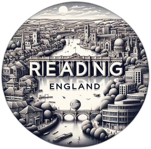 Reading England Souvenir Die Cut Flat Magnet 2-Inch