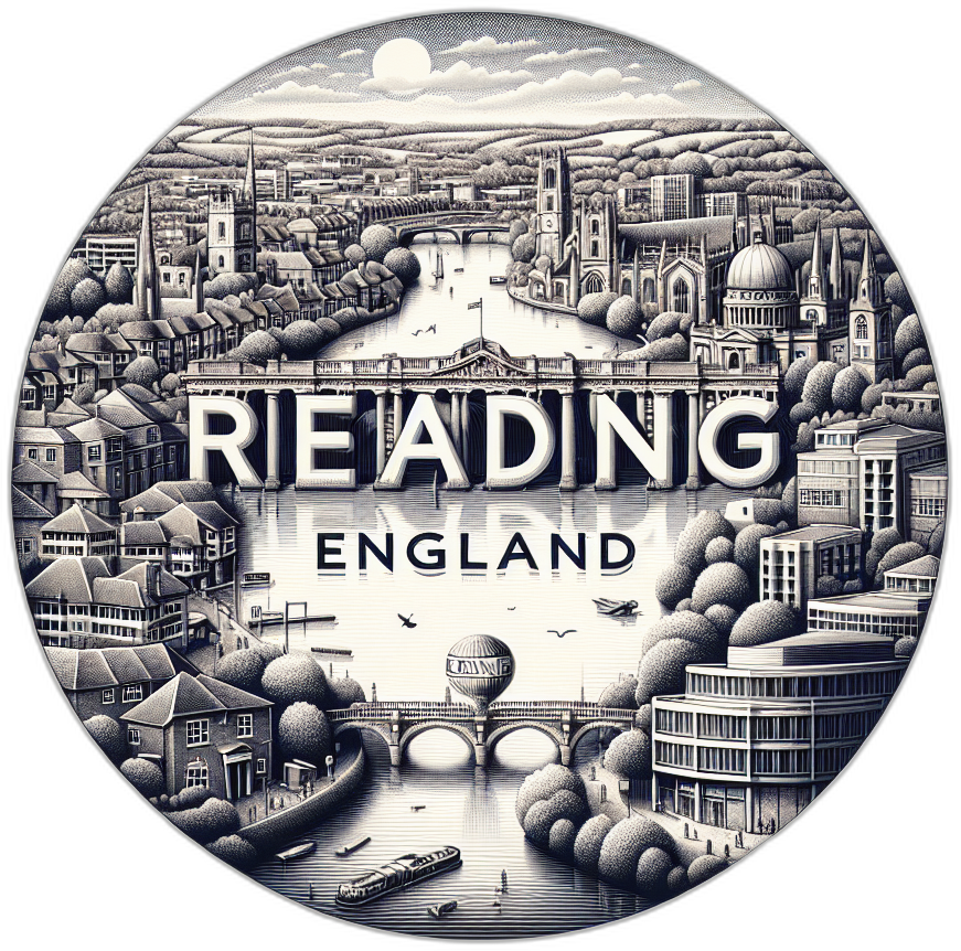 Reading England Souvenir Die Cut Flat Magnet 2-Inch