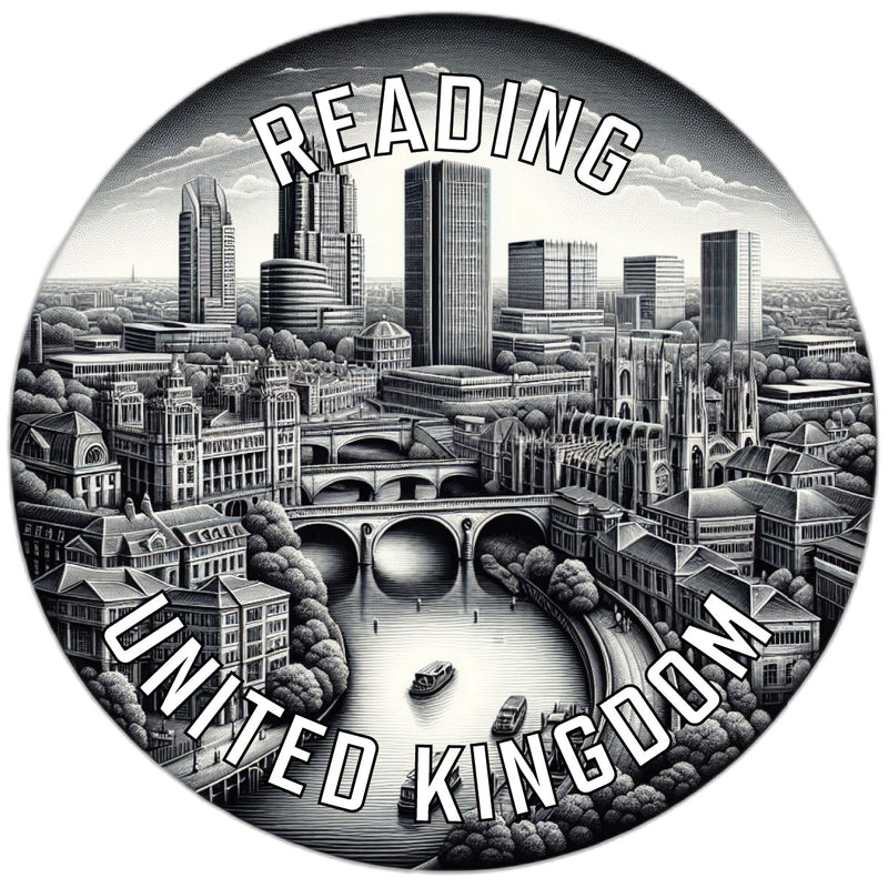 Reading United Kingdom Souvenir Die Cut Flat Magnet 6-Inch