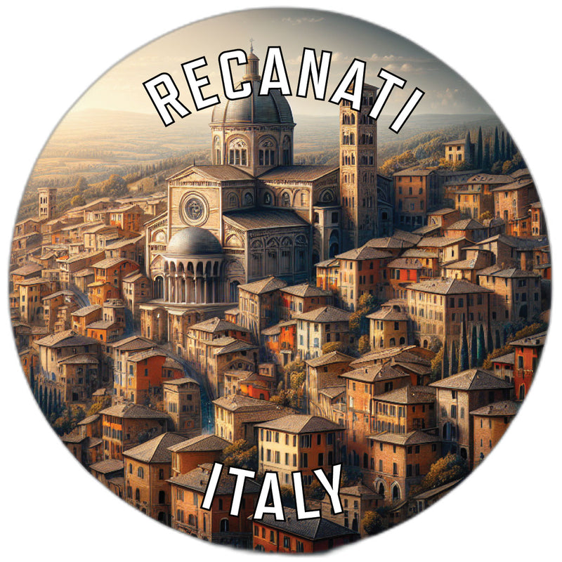 Recanati Italy Souvenir Die Cut Flat Magnet 2-Inch