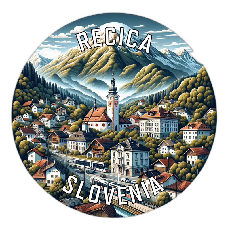 Recica Slovenia Souvenir Die Cut Flat Magnet 2-Inch