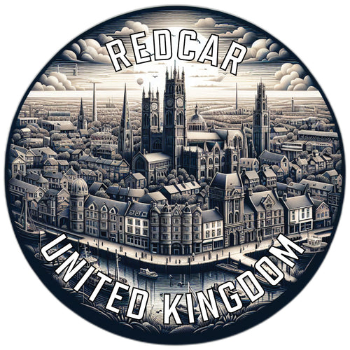 Redcar United Kingdom Souvenir Die Cut Flat Magnet 3-Inch