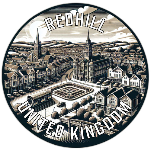 Redhill United Kingdom Souvenir Die Cut Flat Magnet 2-Inch