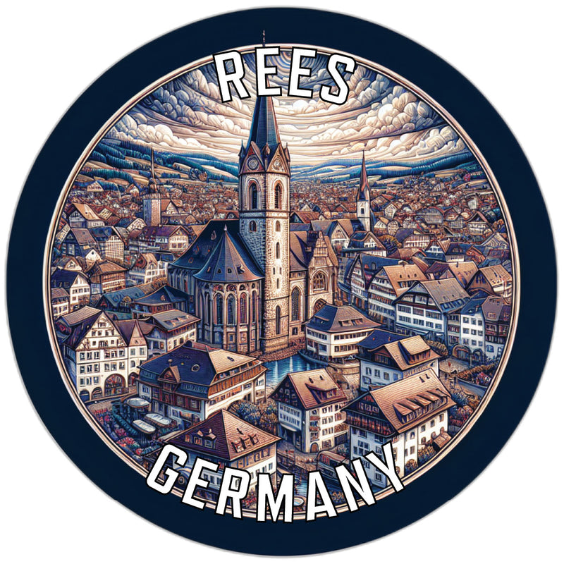 Rees Germany Souvenir Die Cut Flat Magnet 2-Inch