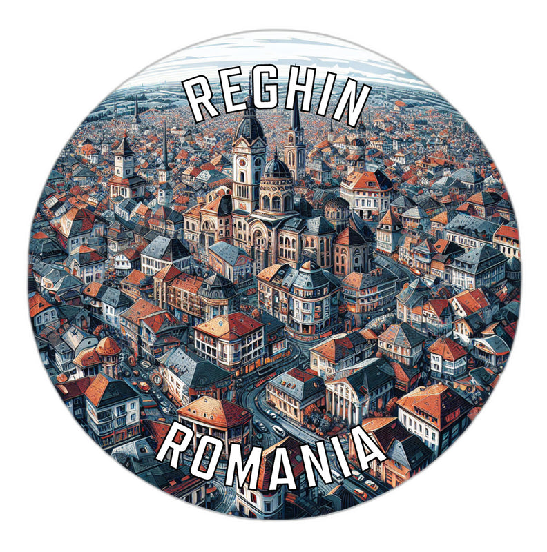 Reghin Romania Souvenir Die Cut Flat Magnet 2-Inch