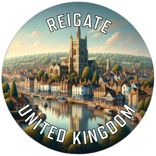 Reigate United Kingdom Souvenir Die Cut Flat Magnet 6-Inch