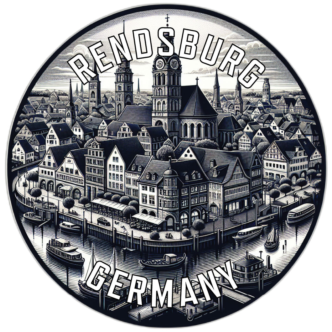 Rendsburg Germany Souvenir Die Cut Flat Magnet 6-Inch