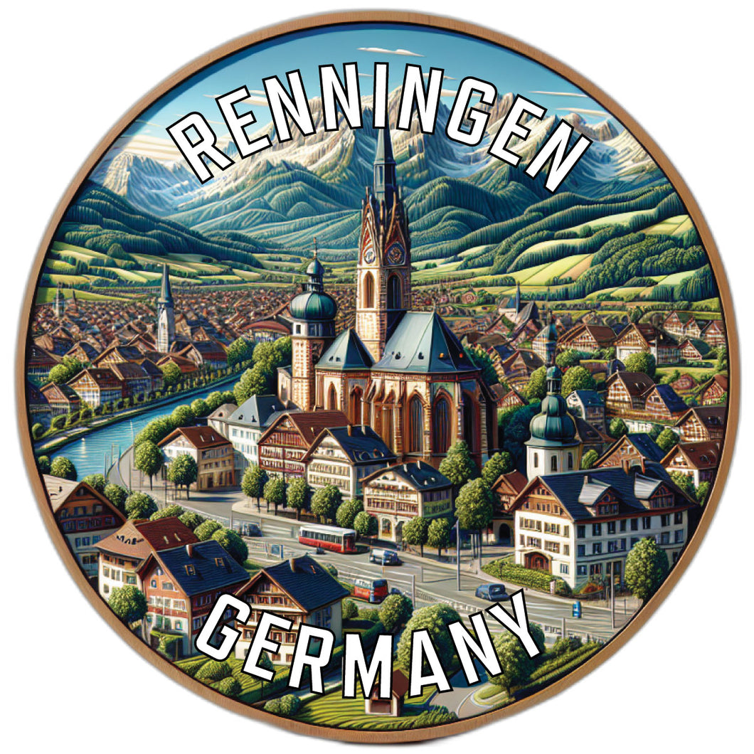 Renningen Germany Souvenir Die Cut Flat Magnet 6-Inch