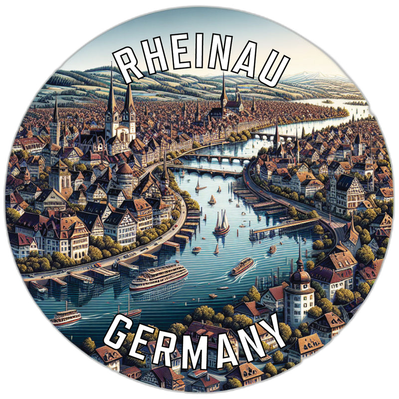 Rheinau Germany Souvenir Die Cut Flat Magnet 4-Inch