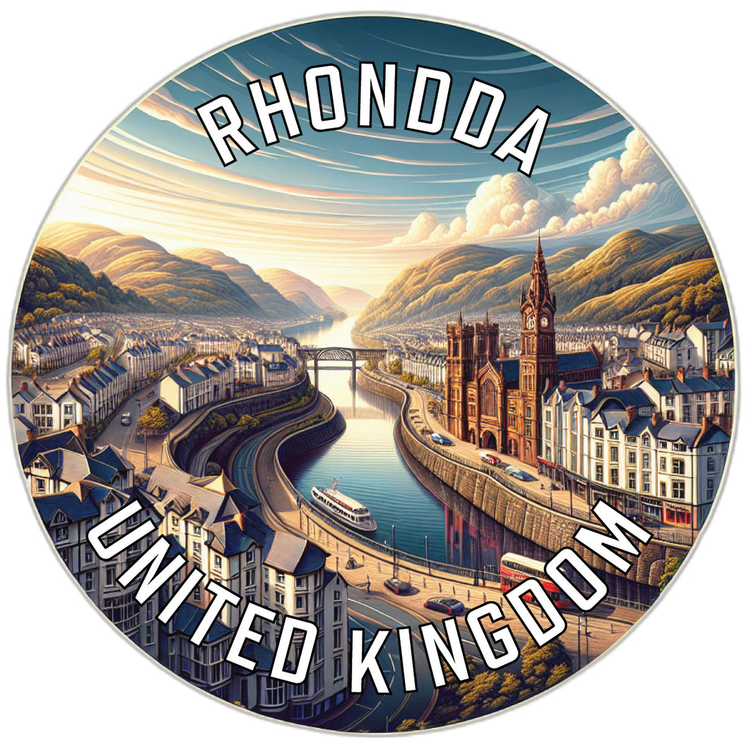 Rhondda United Kingdom Souvenir Die Cut Flat Magnet 6-Inch