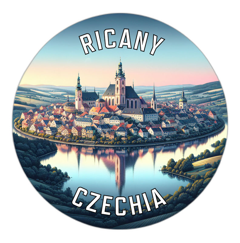 Ricany Czechia Souvenir Die Cut Flat Magnet 6-Inch