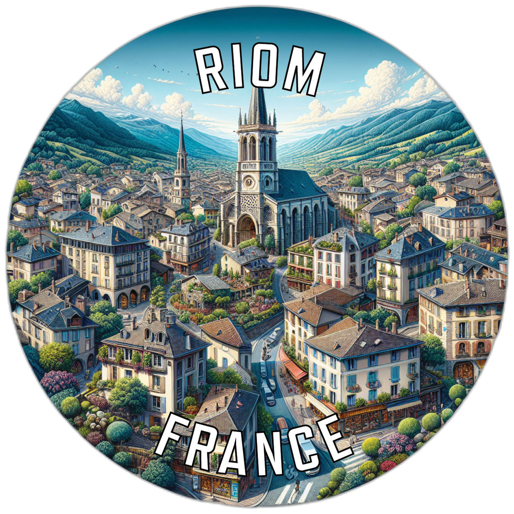 Riom France Souvenir Die Cut Flat Magnet 2-Inch