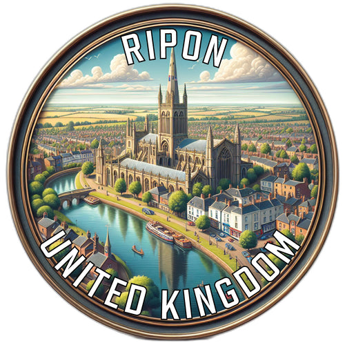Ripon United Kingdom Souvenir Die Cut Flat Magnet 2-Inch