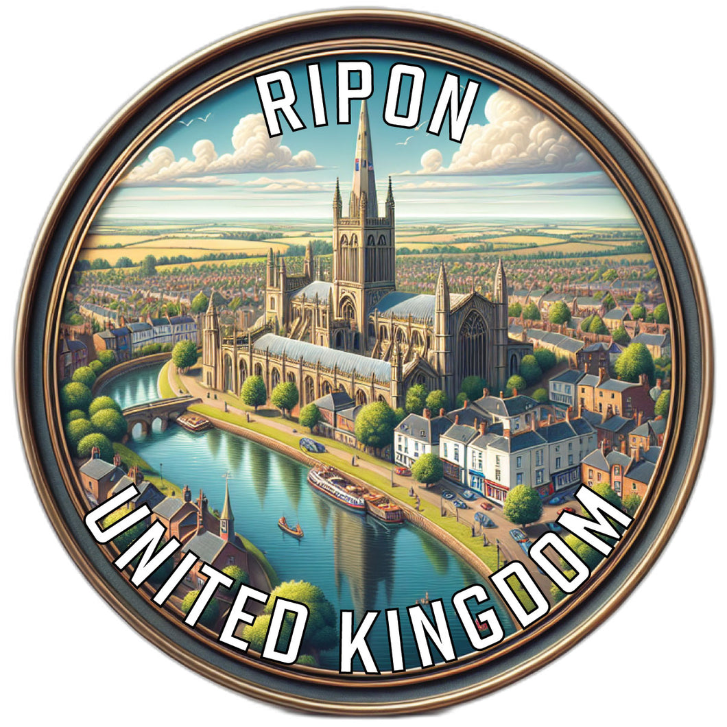 Ripon United Kingdom Souvenir Die Cut Flat Magnet 2-Inch