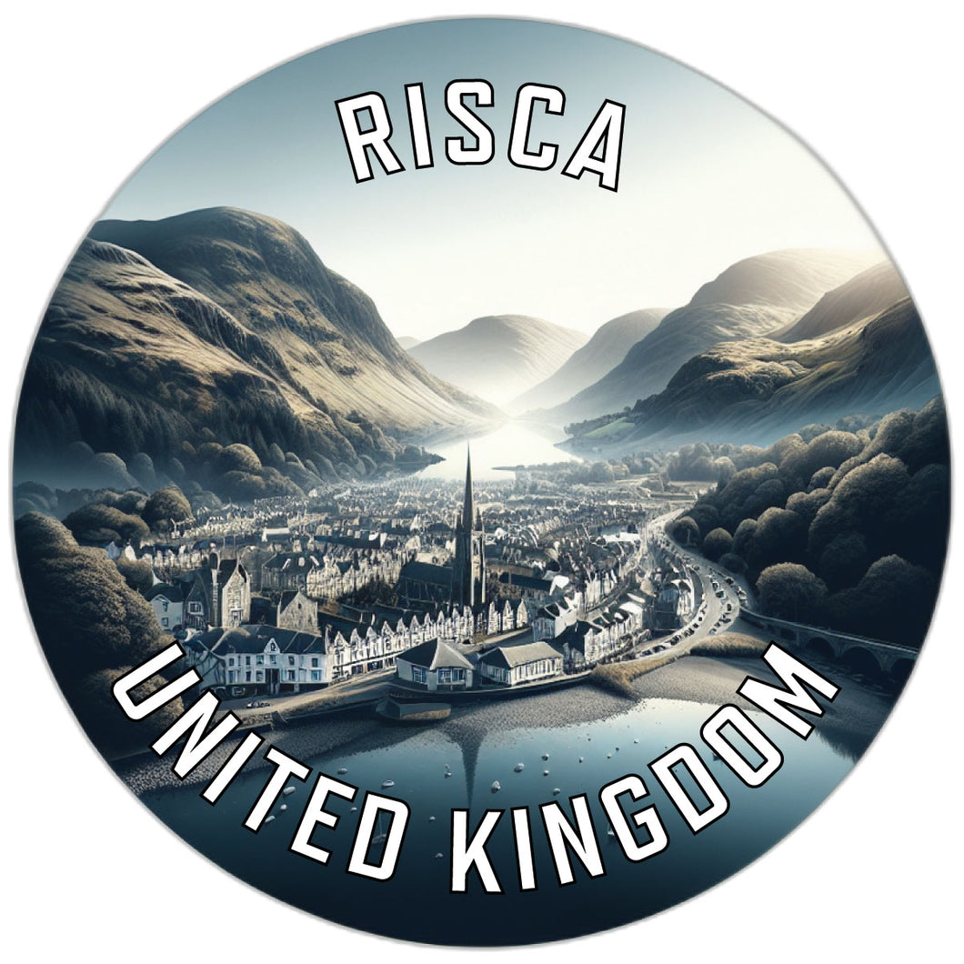 Risca United Kingdom Souvenir Die Cut Flat Magnet 2-Inch
