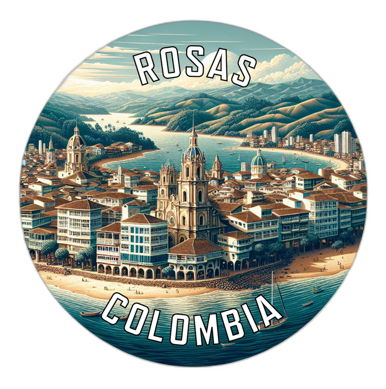 Rosas Colombia Souvenir Die Cut Flat Magnet 4-Inch