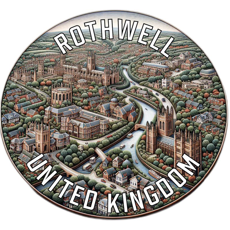 Rothwell United Kingdom Souvenir Die Cut Flat Magnet 6-Inch