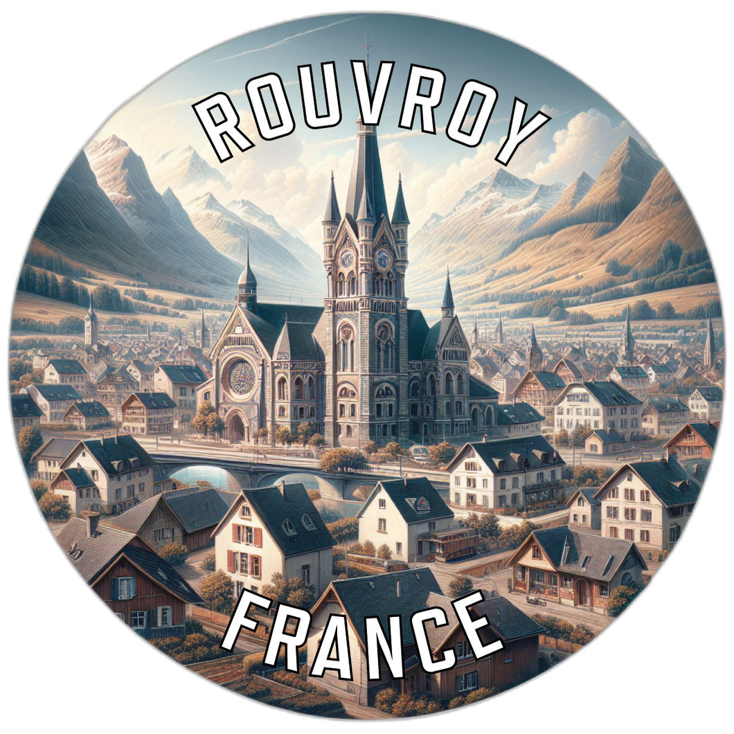 Rouvroy France Souvenir Die Cut Flat Magnet 6-Inch