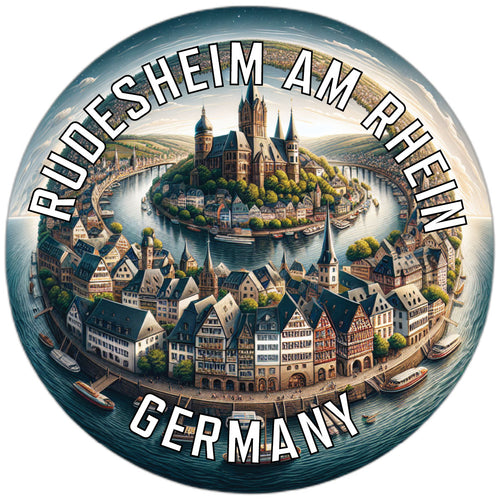 Rudesheim am Rhein Germany Souvenir Die Cut Flat Magnet 4-Inch