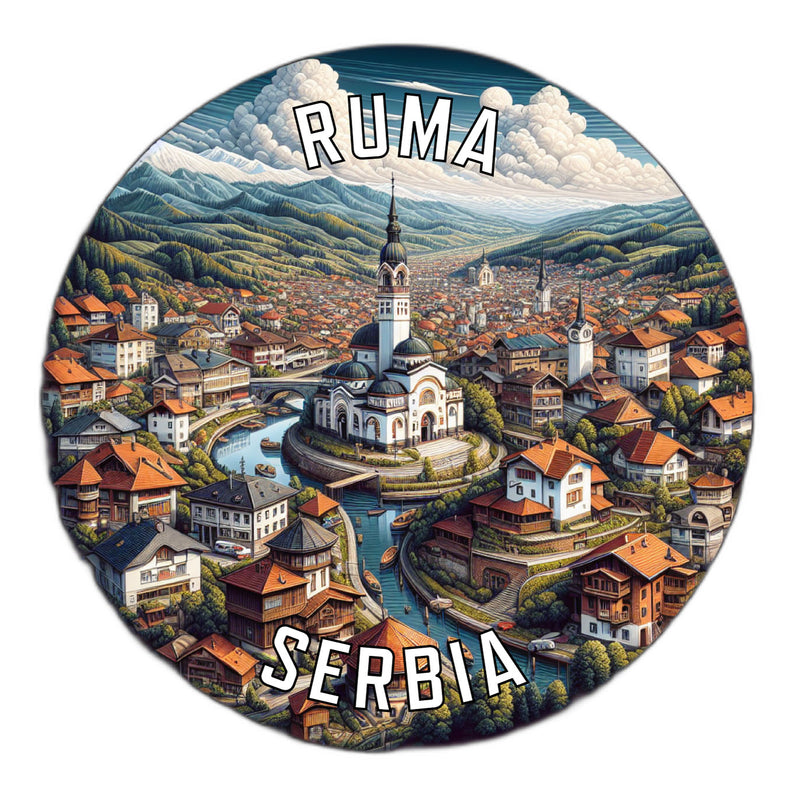 Ruma Serbia Souvenir Die Cut Flat Magnet 2-Inch