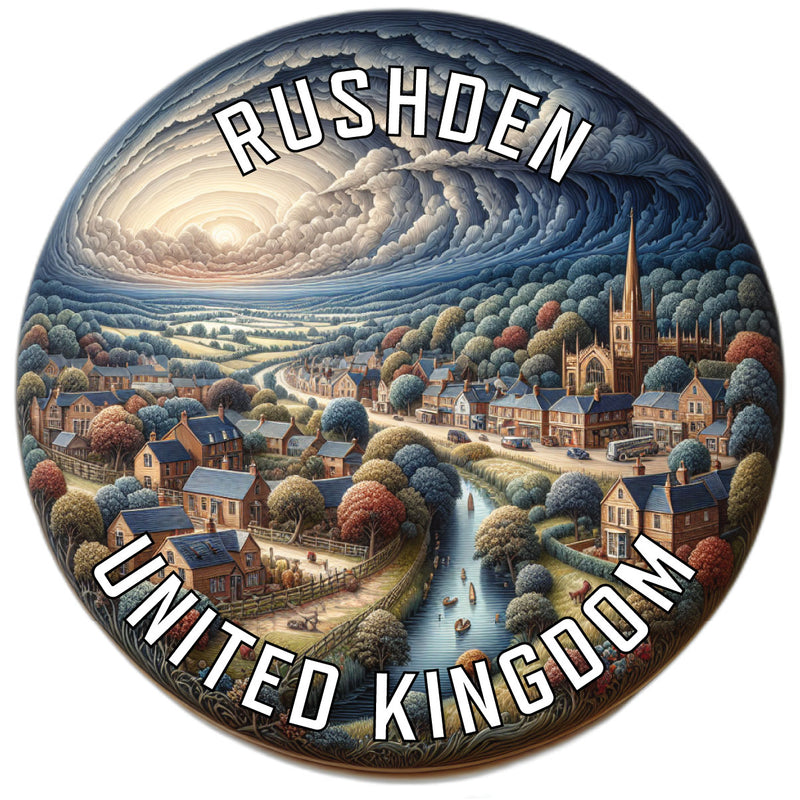 Rushden United Kingdom Souvenir Die Cut Flat Magnet 6-Inch