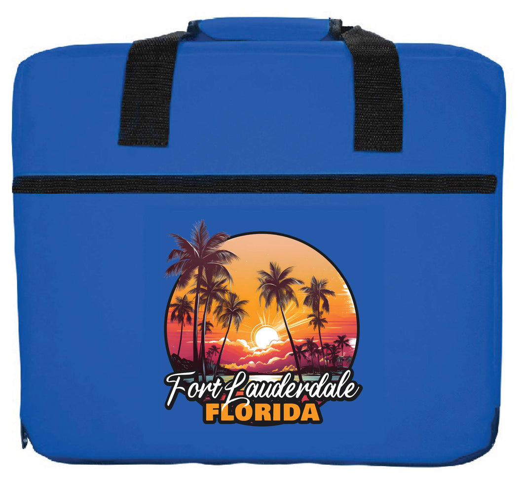 Fort Lauderdale Florida Design A Souvenir Destination Seat Cushion Blue Blue